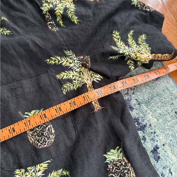 Vintage Joe Marlin Palm Tree/Pineapple Black Button Up Vacation Summer Size XL - Picture 7 of 7